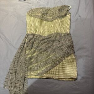 Elegant Mesh Overlay Dress